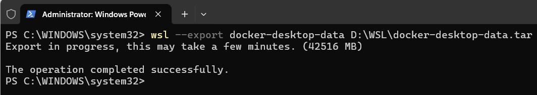 Lệnh wsl --export