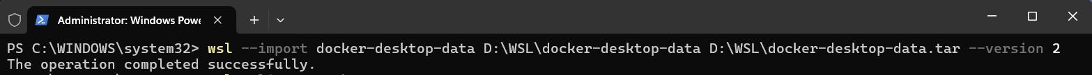 Lệnh wsl --import